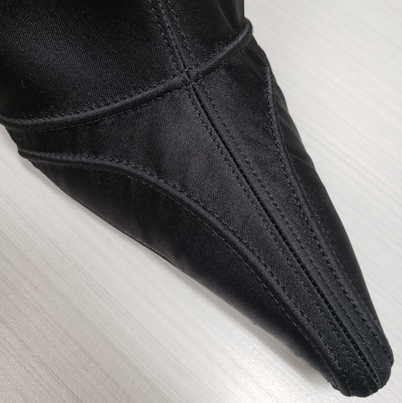 DKNY Black Satin Knee High Boot - Picture 3 of 7